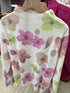 Women High Neck Floral Printed Knitted Pullover
